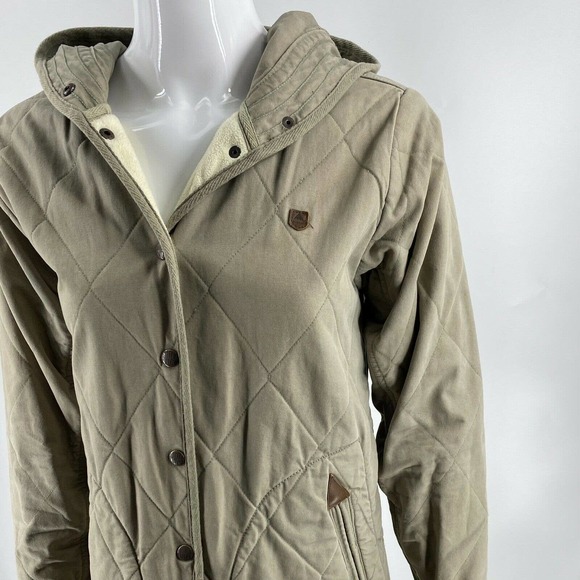 Burton Womens Quilted Jacket Sz Small Khaki Green - Picture 2 of 5